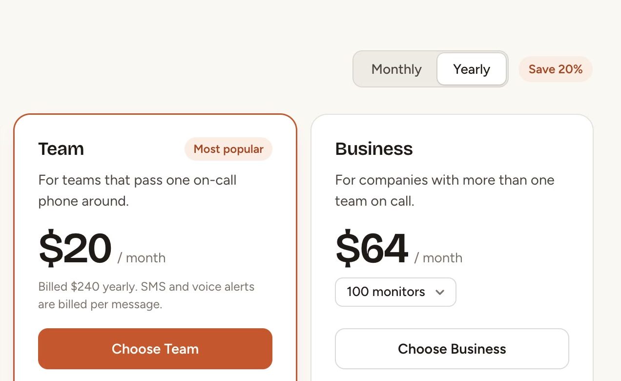 The Teams and Organizations cards on Cal.com's pricing page as they were recorded, with nothing drawn on them.
